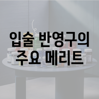 입술 반영구의 주요 메리트