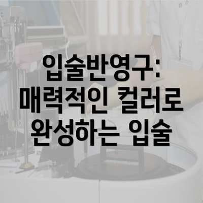 입술반영구: 매력적인 컬러로 완성하는 입술