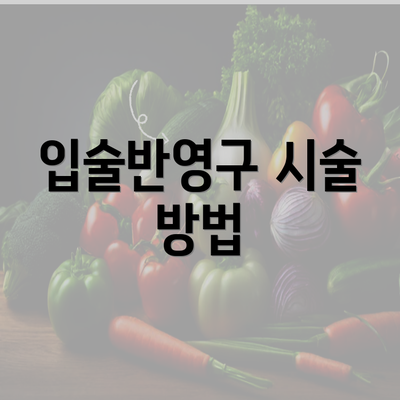 입술반영구 시술 방법