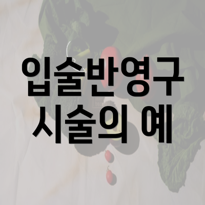 입술반영구 시술의 예