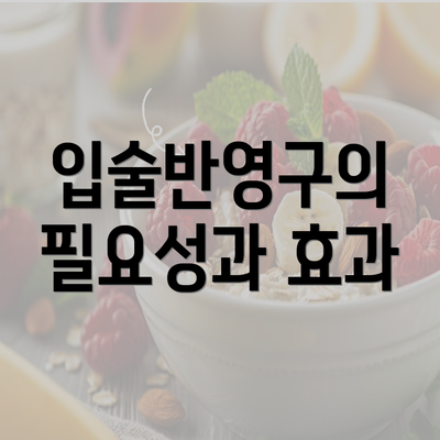 입술반영구의 필요성과 효과