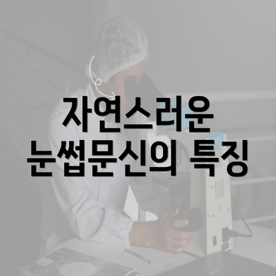 자연스러운 눈썹문신의 특징