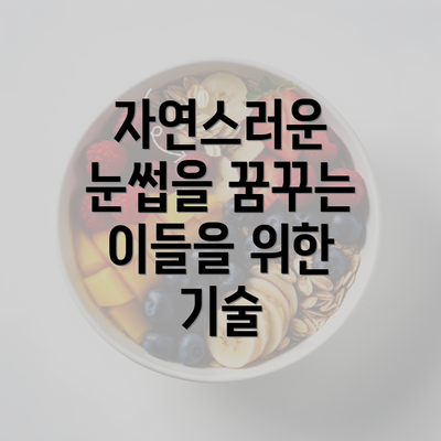 자연스러운 눈썹을 꿈꾸는 이들을 위한 기술