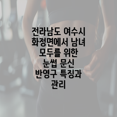 전라남도 여수시 화정면에서 남녀 모두를 위한 눈썹 문신 반영구 특징과 관리