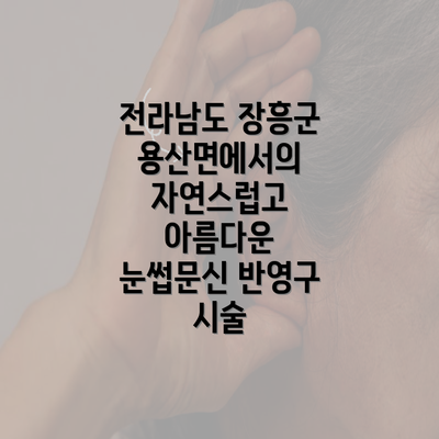 전라남도 장흥군 용산면에서의 자연스럽고 아름다운 눈썹문신 반영구 시술