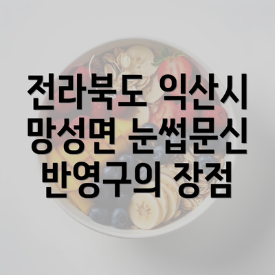 전라북도 익산시 망성면 눈썹문신 반영구의 장점