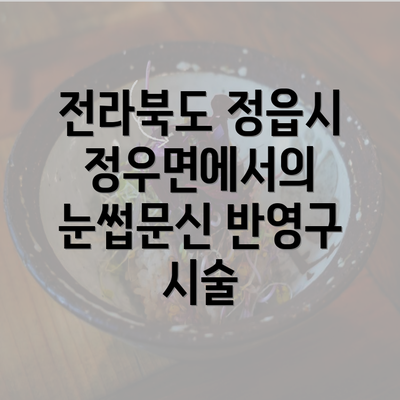 전라북도 정읍시 정우면에서의 눈썹문신 반영구 시술