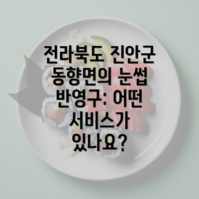 전라북도 진안군 동향면의 눈썹 반영구: 어떤 서비스가 있나요?