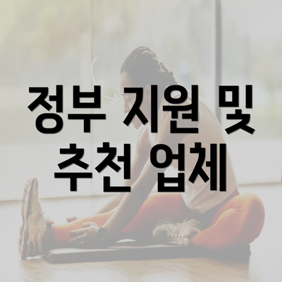 정부 지원 및 추천 업체