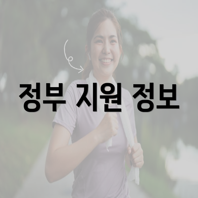 정부 지원 정보