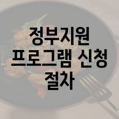 정부지원 프로그램 신청 절차