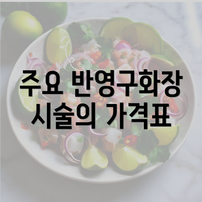 주요 반영구화장 시술의 가격표