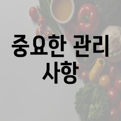 중요한 관리 사항