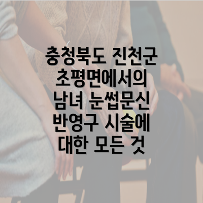 충청북도 진천군 초평면에서의 남녀 눈썹문신 반영구 시술에 대한 모든 것