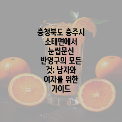 충청북도 충주시 소태면에서 눈썹문신 반영구의 모든 것: 남자와 여자를 위한 가이드