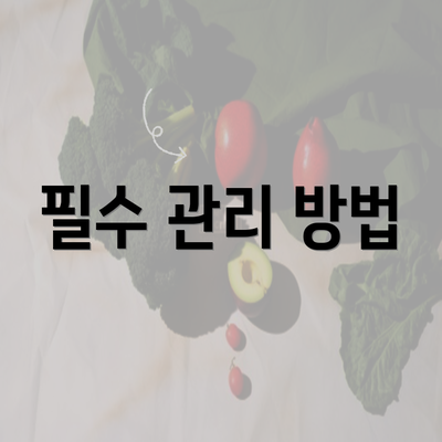 필수 관리 방법