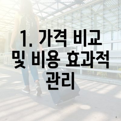 1. 가격 비교 및 비용 효과적 관리