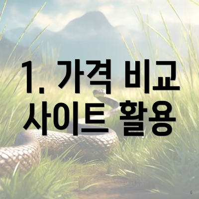 1. 가격 비교 사이트 활용