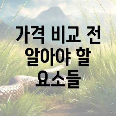 가격 비교 전 알아야 할 요소들