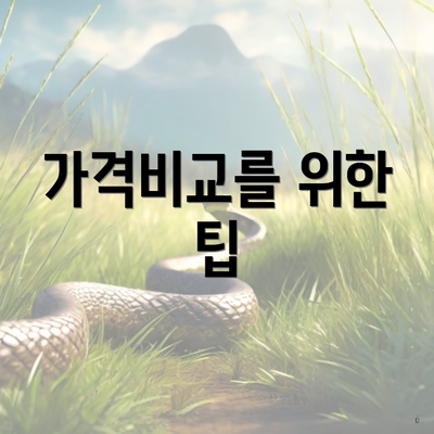 가격비교를 위한 팁