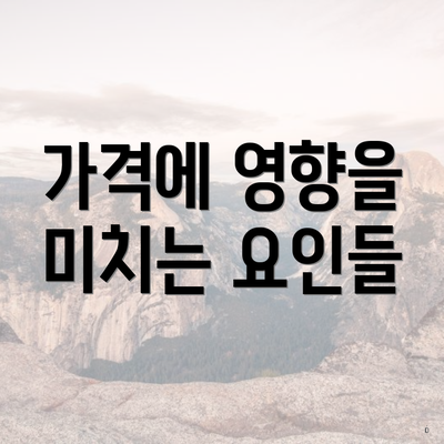 가격에 영향을 미치는 요인들