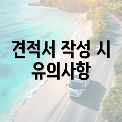 견적서 작성 시 유의사항