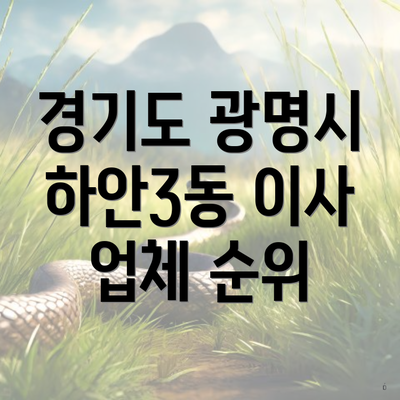 경기도 광명시 하안3동 이사 업체 순위