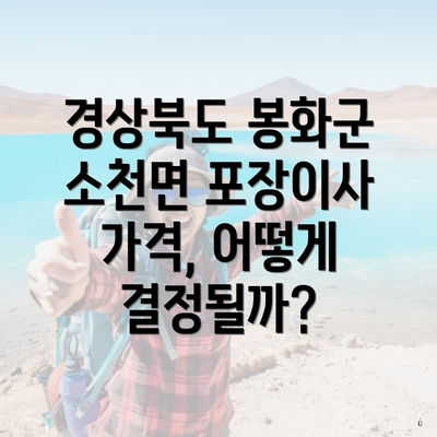 경상북도 봉화군 소천면 포장이사 가격, 어떻게 결정될까?