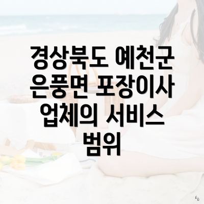 경상북도 예천군 은풍면 포장이사 업체의 서비스 범위