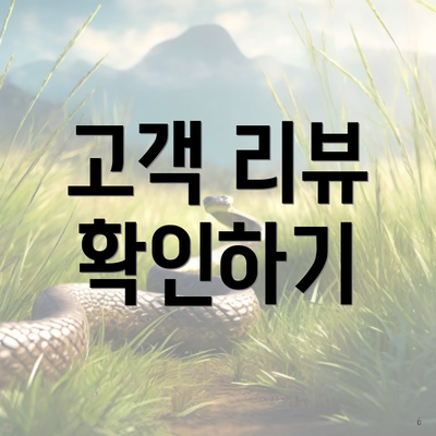 고객 리뷰 확인하기