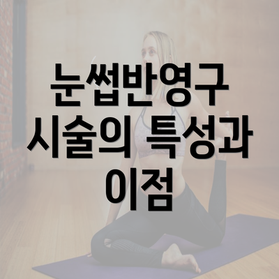 눈썹반영구 시술의 특성과 이점