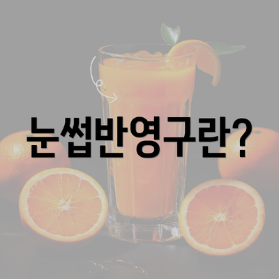 눈썹반영구란?