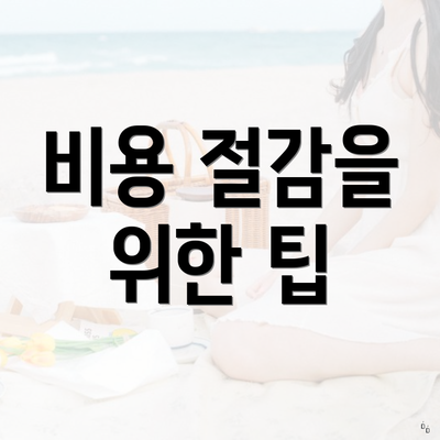 비용 절감을 위한 팁