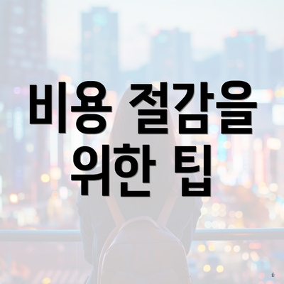 비용 절감을 위한 팁