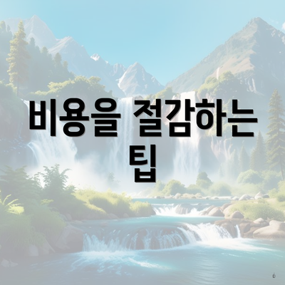 비용을 절감하는 팁