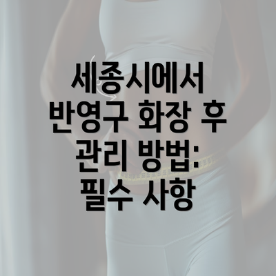 세종시에서 반영구 화장 후 관리 방법: 필수 사항