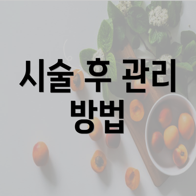 시술 후 관리 방법