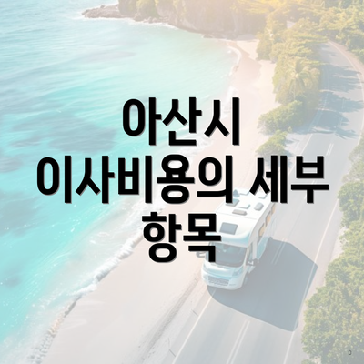 아산시 이사비용의 세부 항목