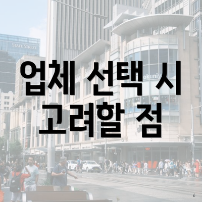 업체 선택 시 고려할 점