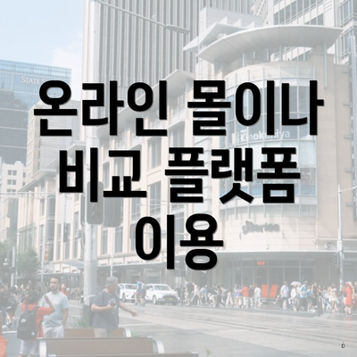 온라인 몰이나 비교 플랫폼 이용