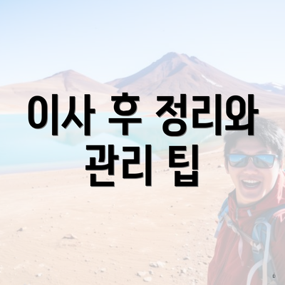 이사 후 정리와 관리 팁