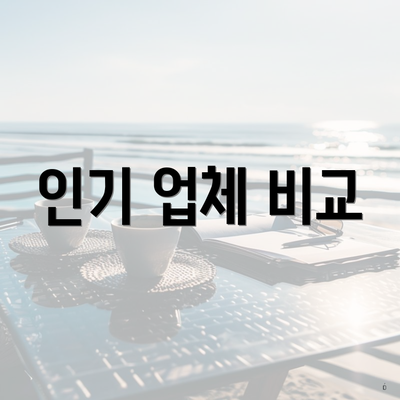 인기 업체 비교