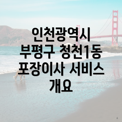 인천광역시 부평구 청천1동 포장이사 서비스 개요