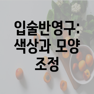 입술반영구: 색상과 모양 조정