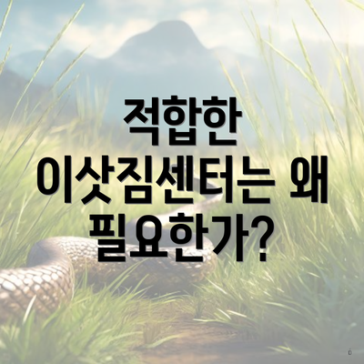 적합한 이삿짐센터는 왜 필요한가?