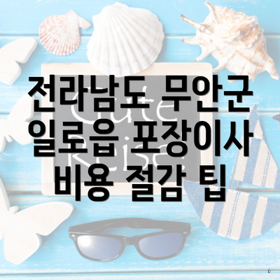 전라남도 무안군 일로읍 포장이사 비용 절감 팁