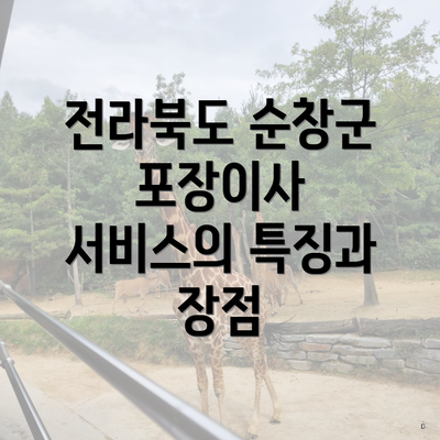 전라북도 순창군 포장이사 서비스의 특징과 장점