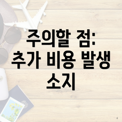 주의할 점: 추가 비용 발생 소지