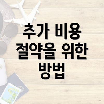 추가 비용 절약을 위한 방법