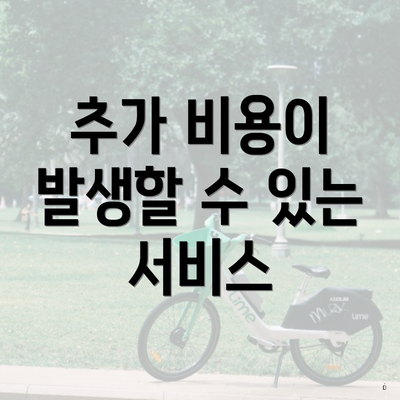 추가 비용이 발생할 수 있는 서비스